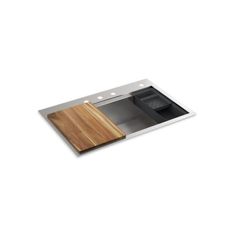33" top-/undermount single-bowl kitchen sink