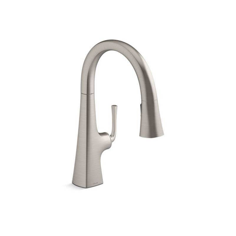 Graze Pull-down kitchen sink faucet with three-function sprayhead