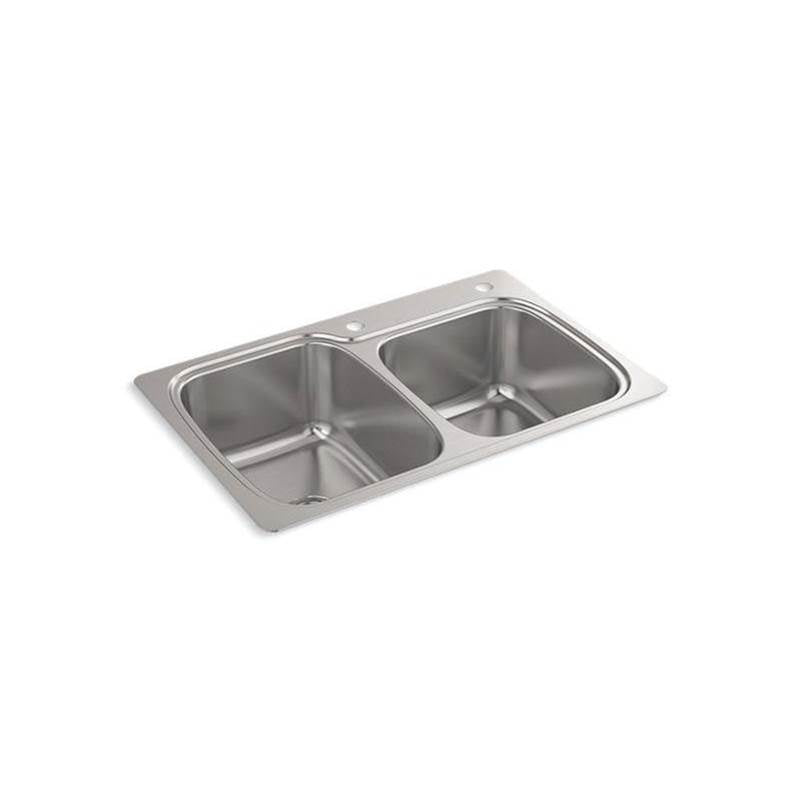 All-In-One 33" top-/undermount double-bowl kitchen sink