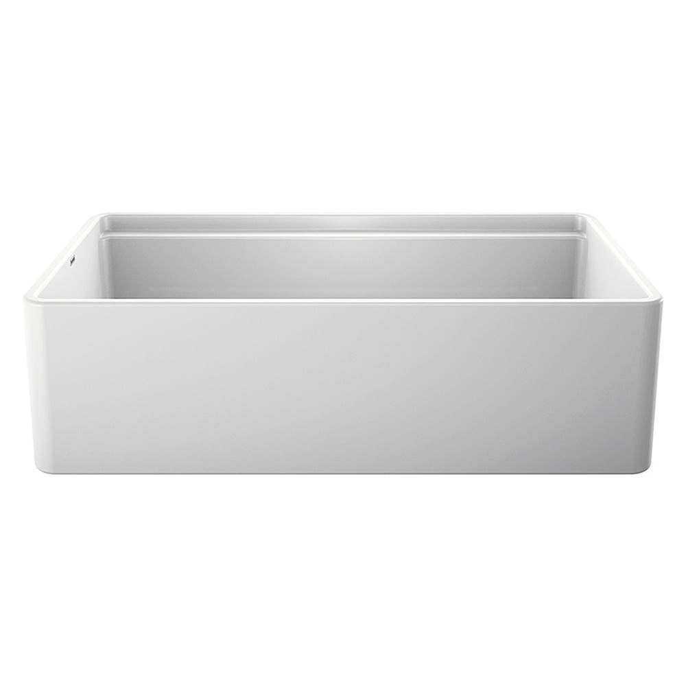 Profina 36" Single Bowl Apron-Front Fireclay Farmhouse Sink - White