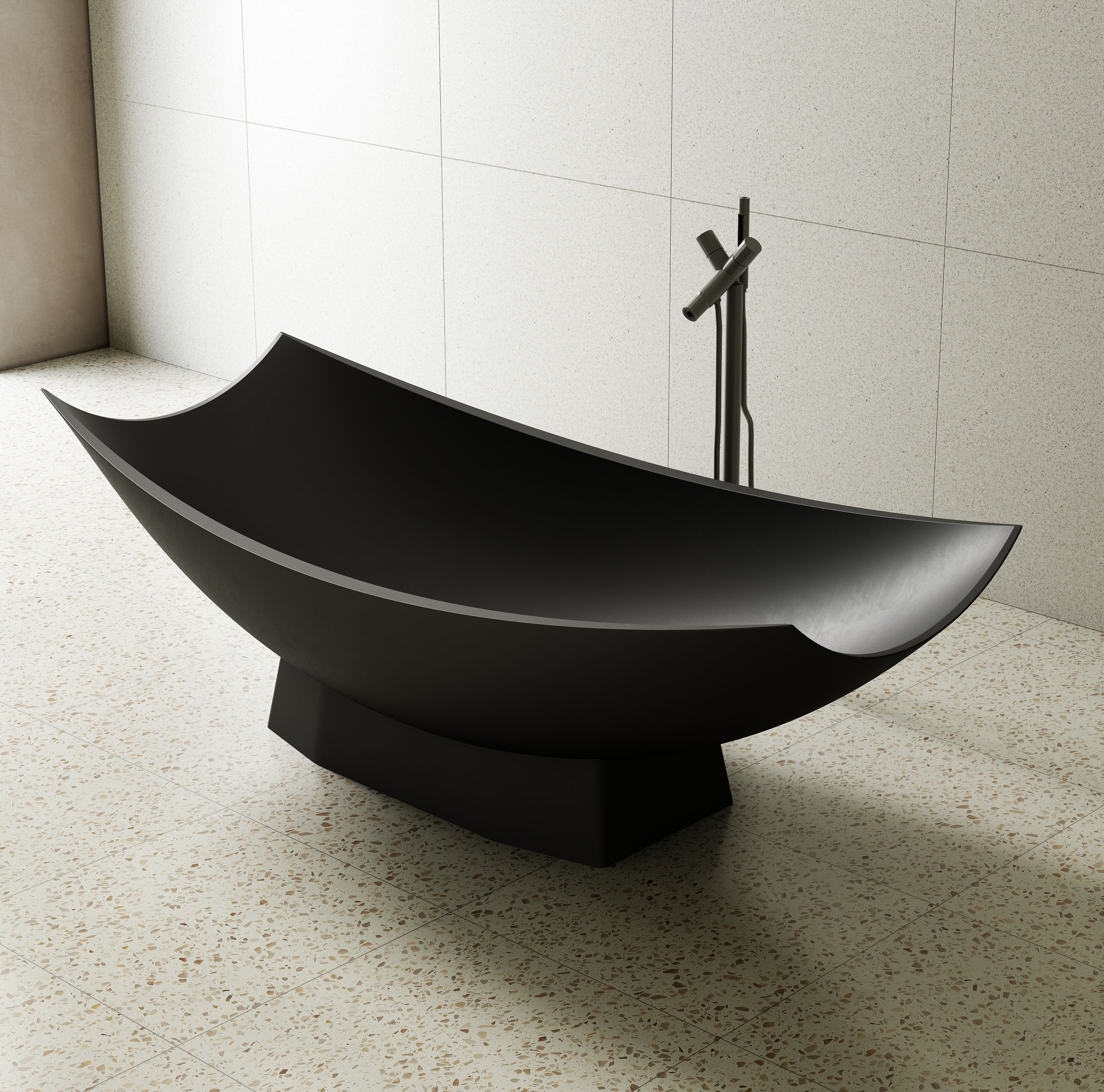 Solid Surface Resin Free Standing Hammock Style Bathtub