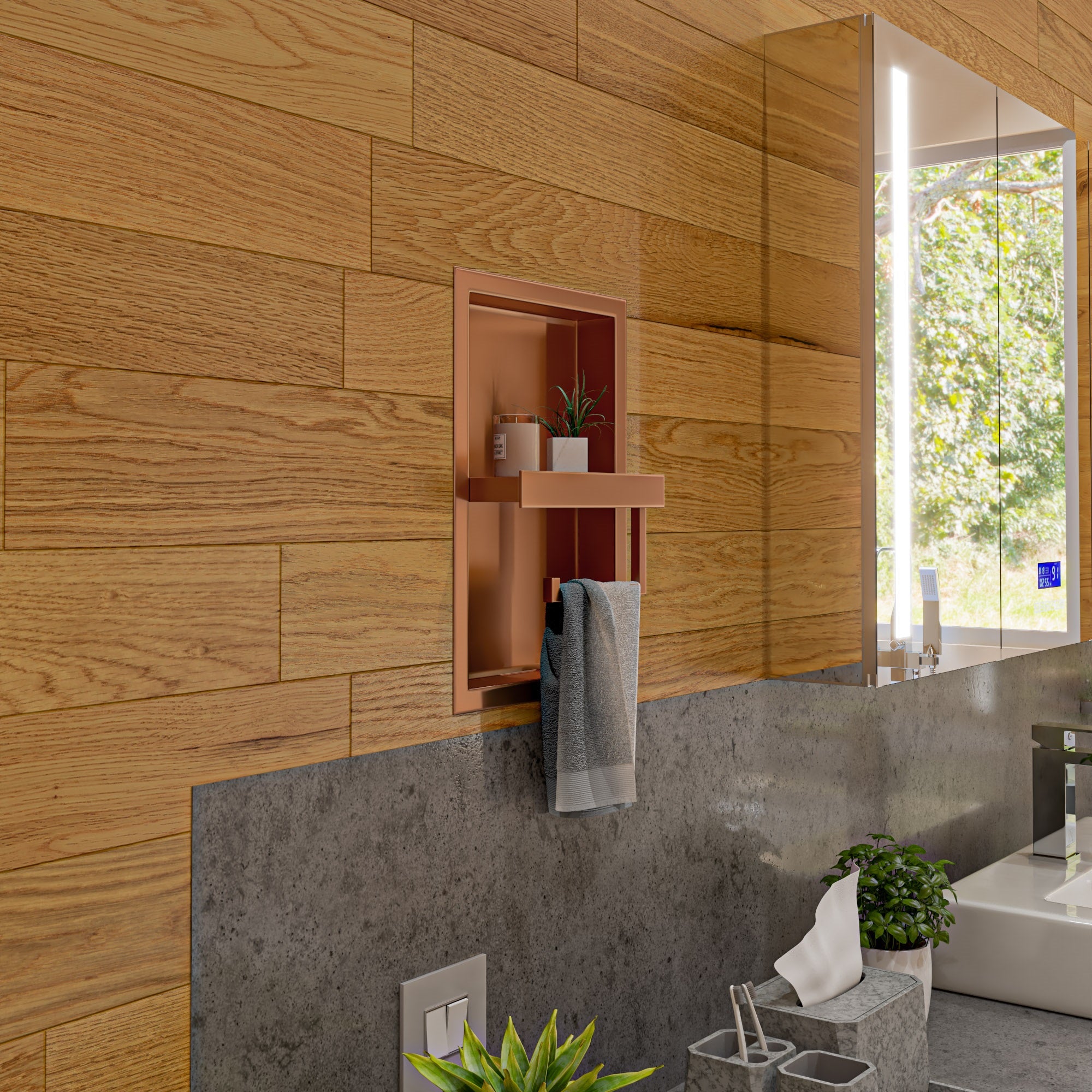 Stainless Steel Recessed Toilet Paper Holder Niche