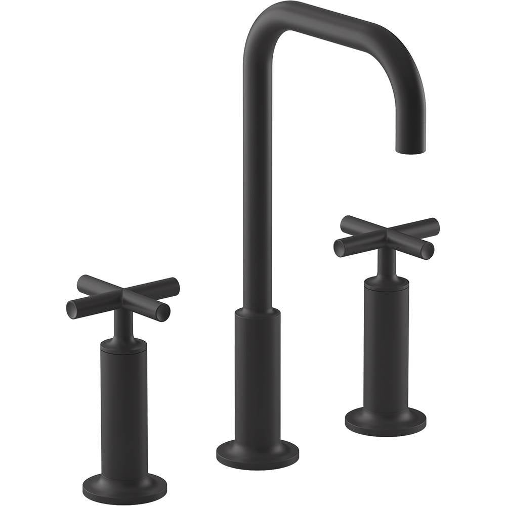 Purist Widespread bathroom sink faucet with Cross handles, 1.2 gpm