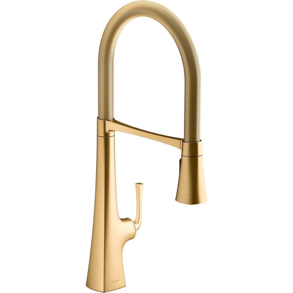 Graze Semi-professional kitchen sink faucet with three-function sprayhead