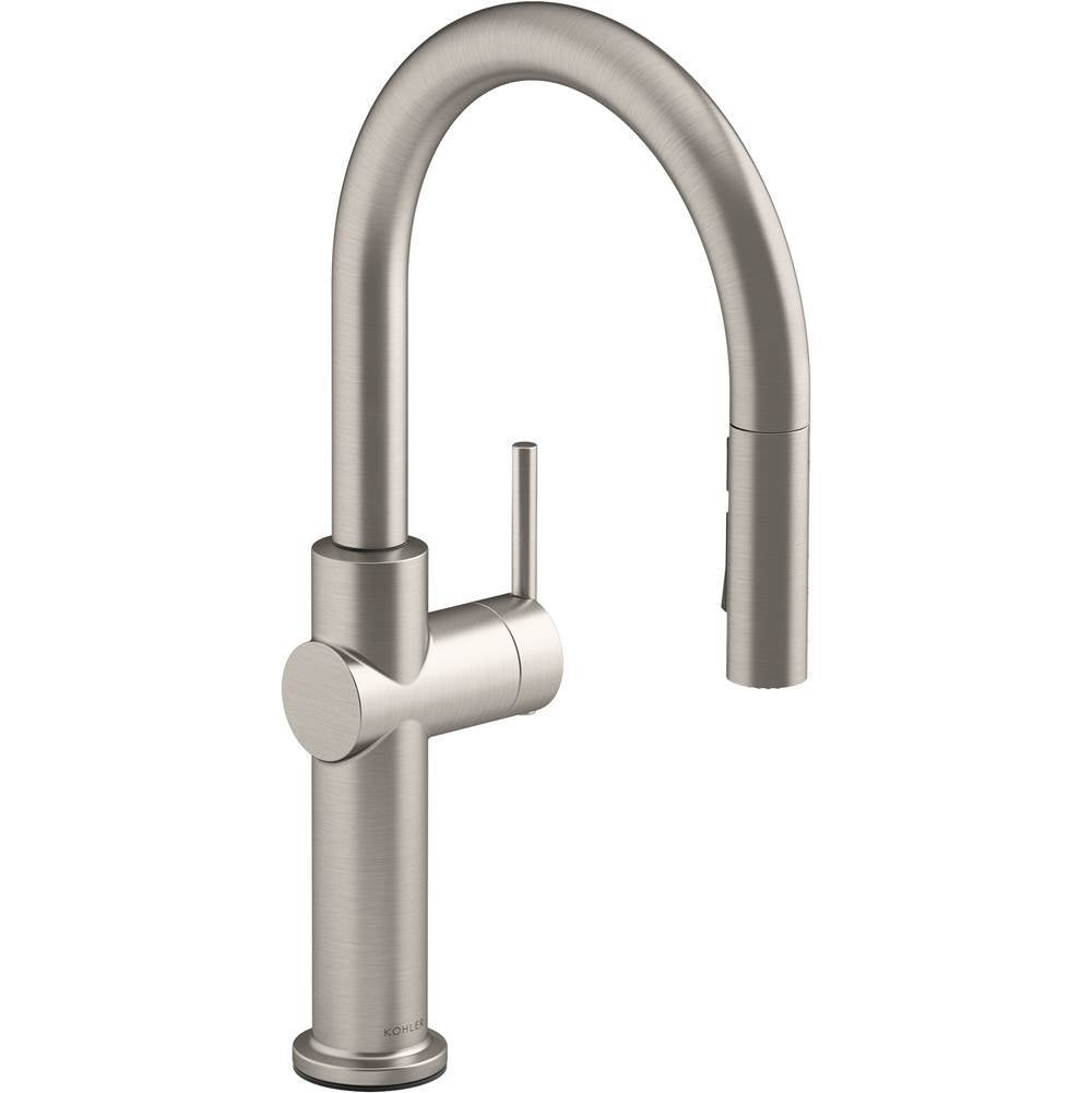 Crue Pull-down kitchen sink faucet with three-function sprayhead