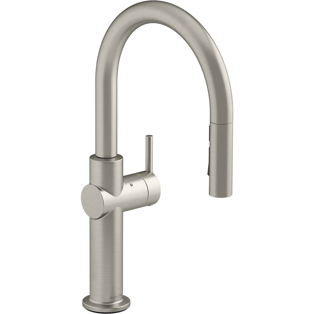Crue Touchless pull-down kitchen sink faucet with three-function sprayhead