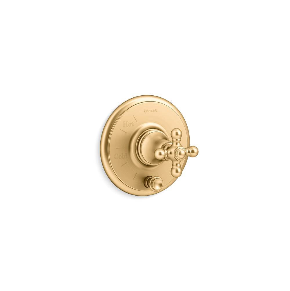 Artifacts Rite-Temp valve trim with push-button diverter and cross handle