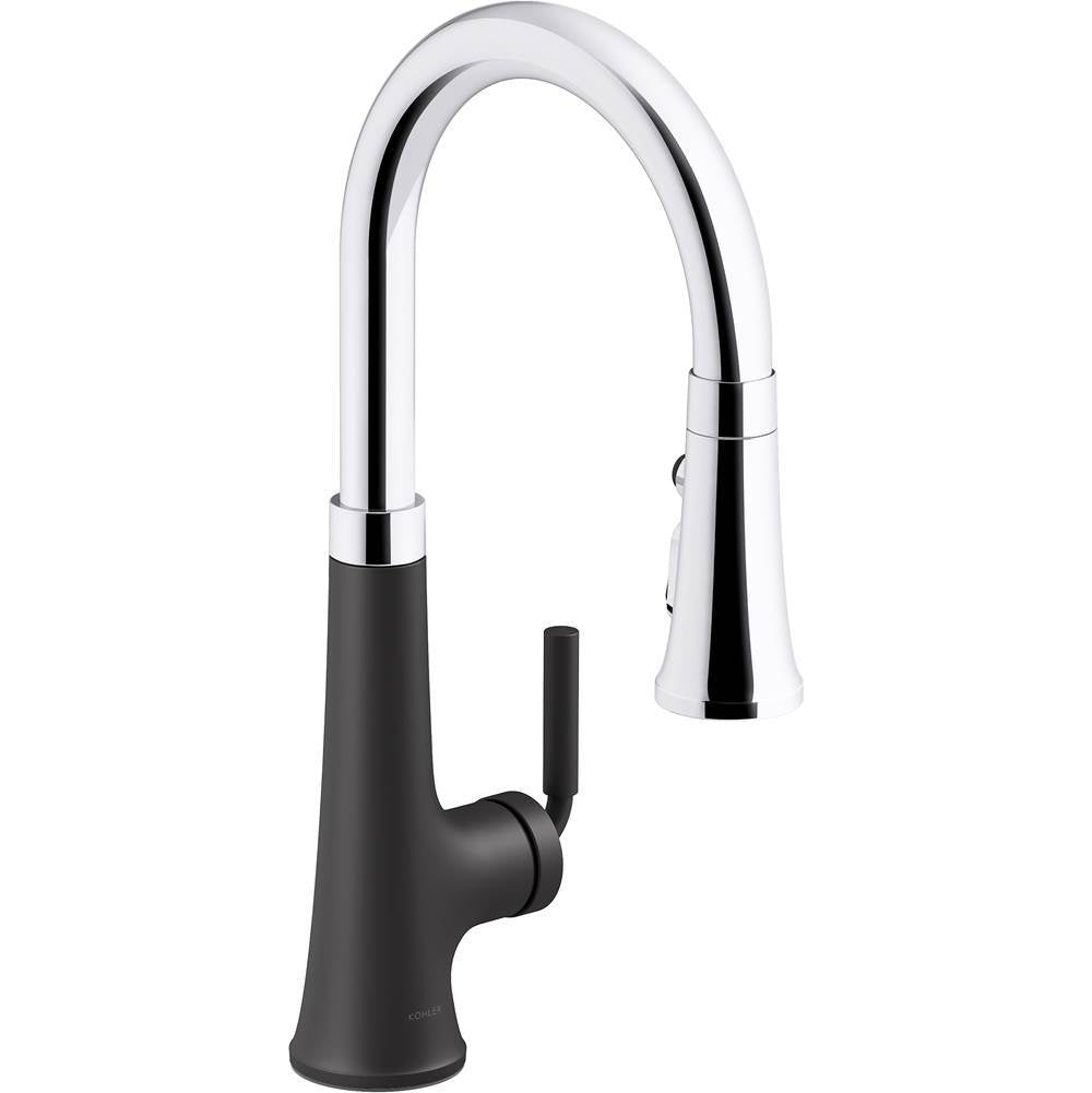 Tone Pull-down kitchen sink faucet with three-function sprayhead