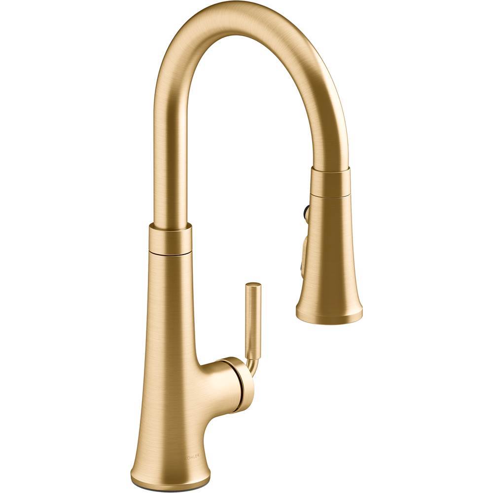 Tone Pull-down kitchen sink faucet with three-function sprayhead