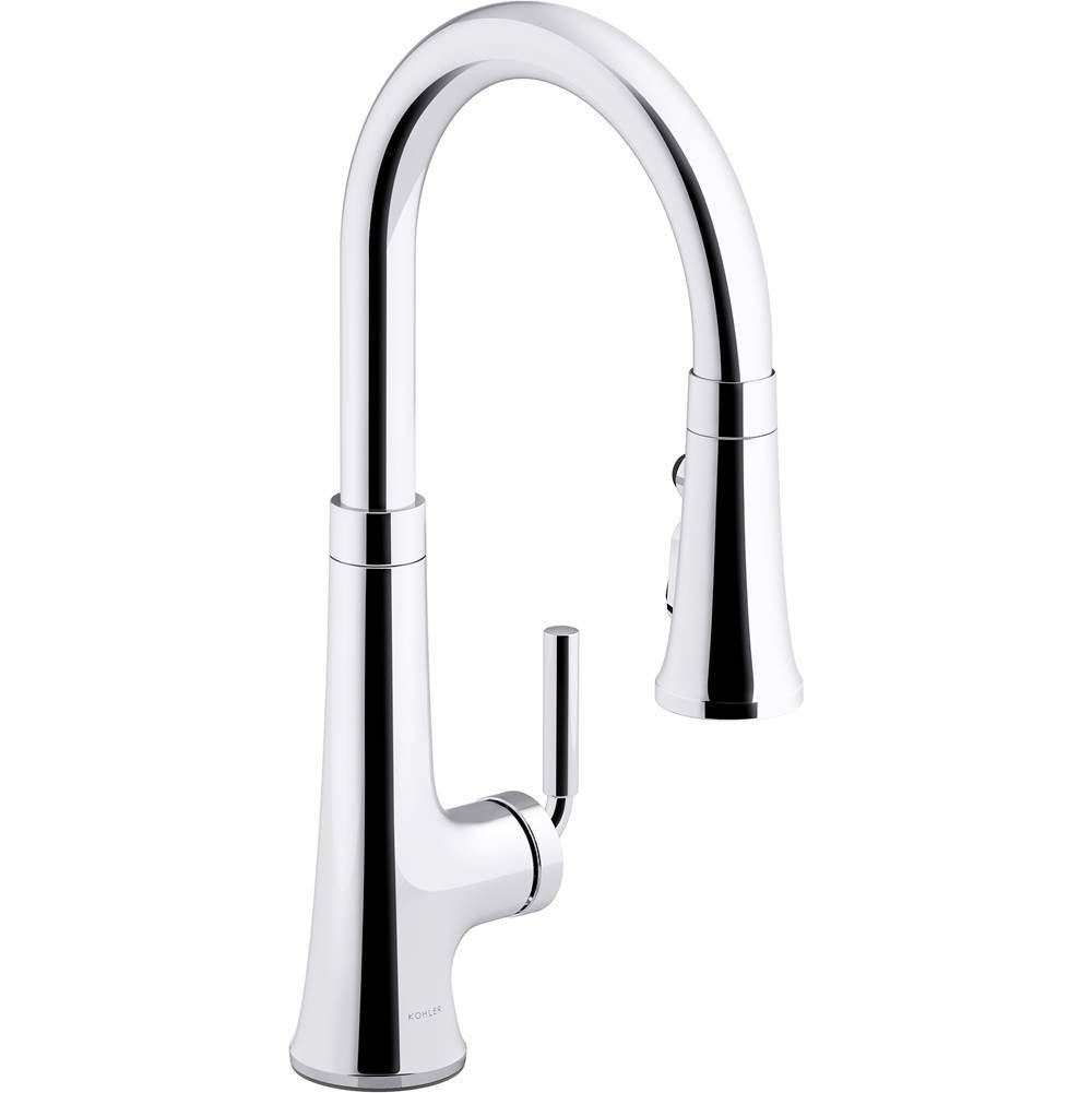 Tone Pull-down kitchen sink faucet with three-function sprayhead