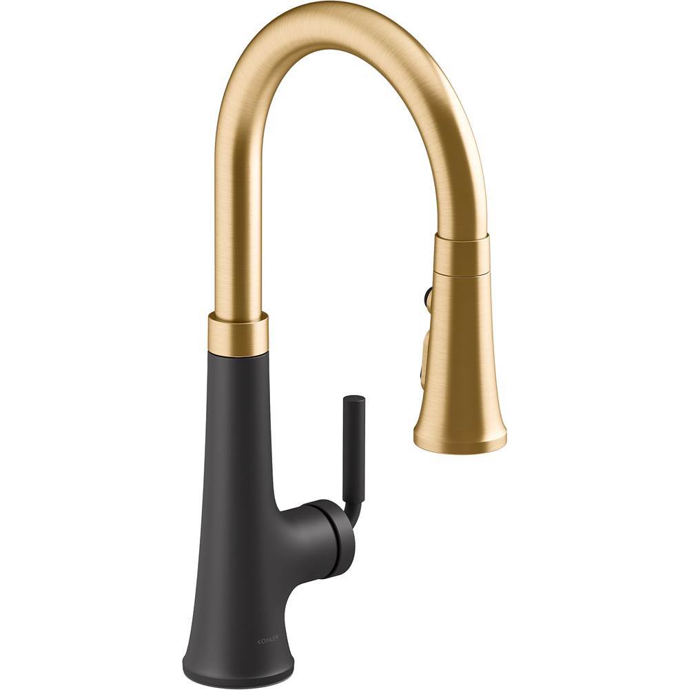 Tone Pull-down kitchen sink faucet with three-function sprayhead
