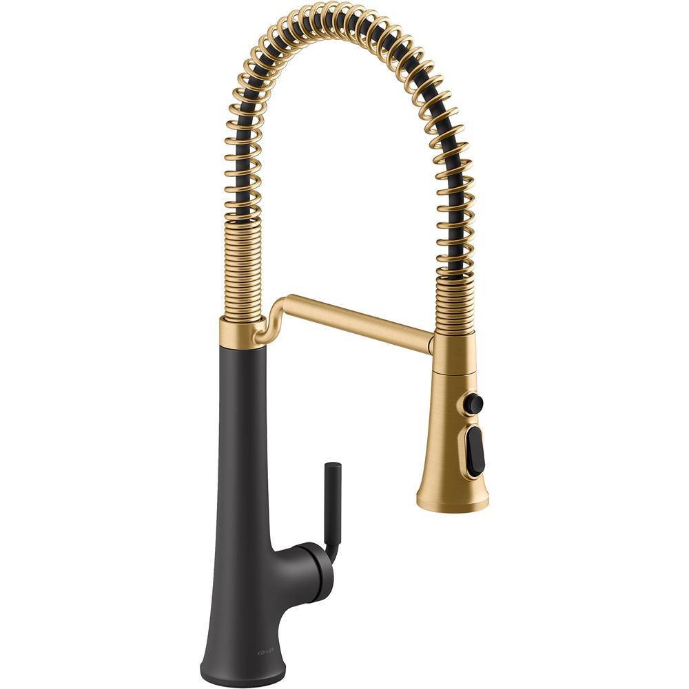 Tone Semi-professional pull-down kitchen sink faucet with three-function sprayhead