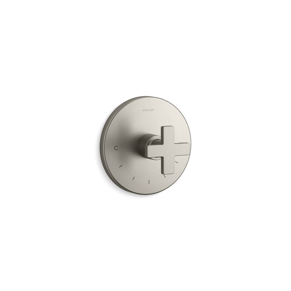 Composed MasterShower temperature control valve trim with cross handle