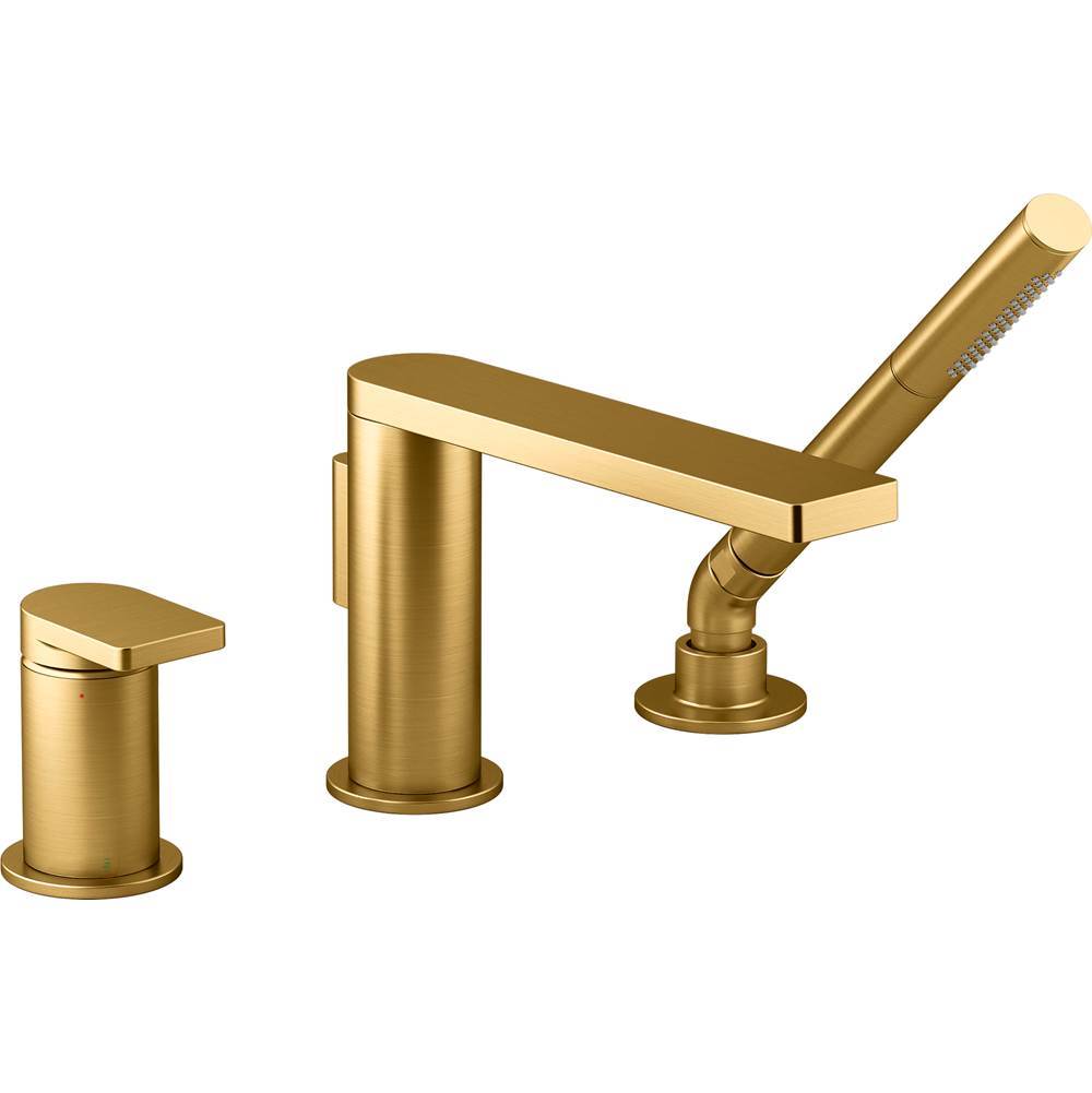 Composed Deck-mount bath faucet with handshower