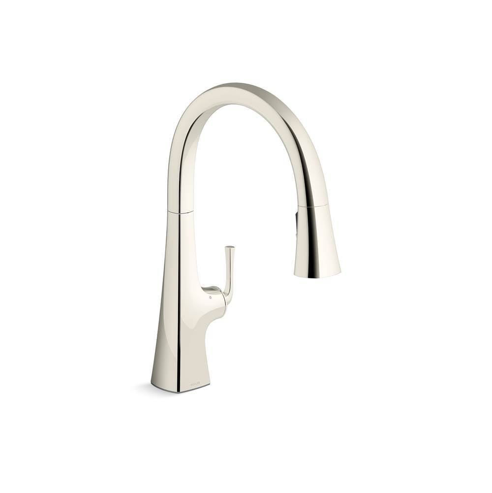 Graze Touchless pull-down kitchen sink faucet with three-function sprayhead