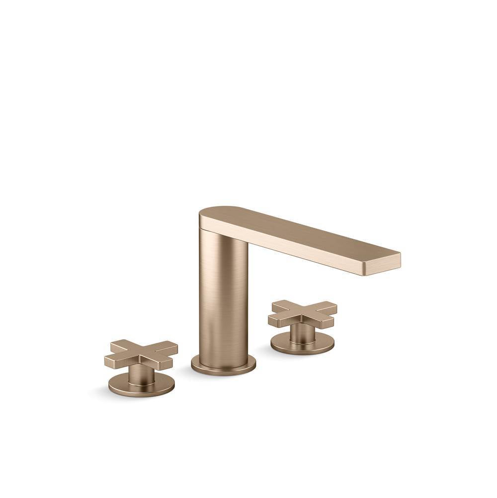 Composed Deck-mount bath faucet with cross handles