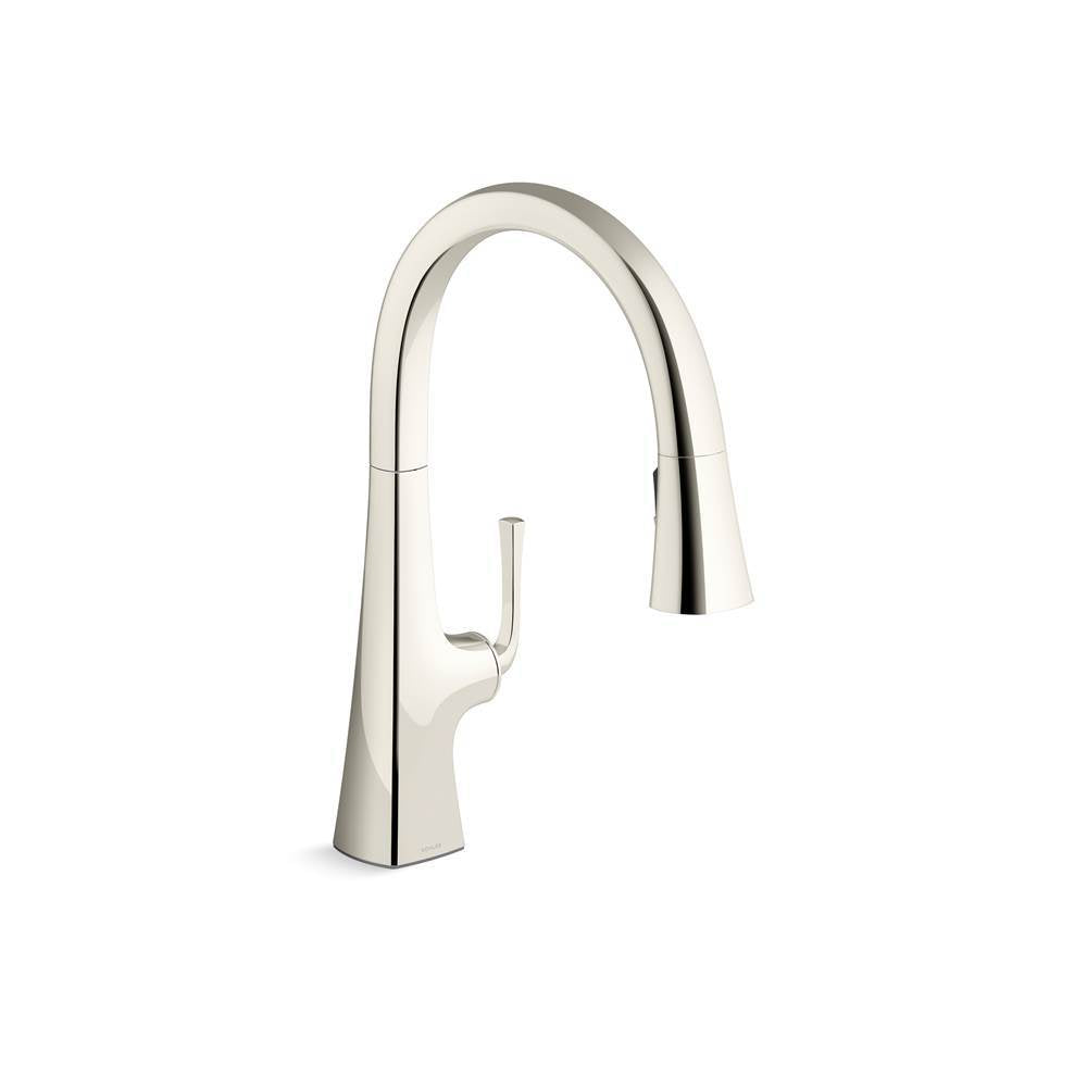 Graze Pull-down kitchen sink faucet with three-function sprayhead