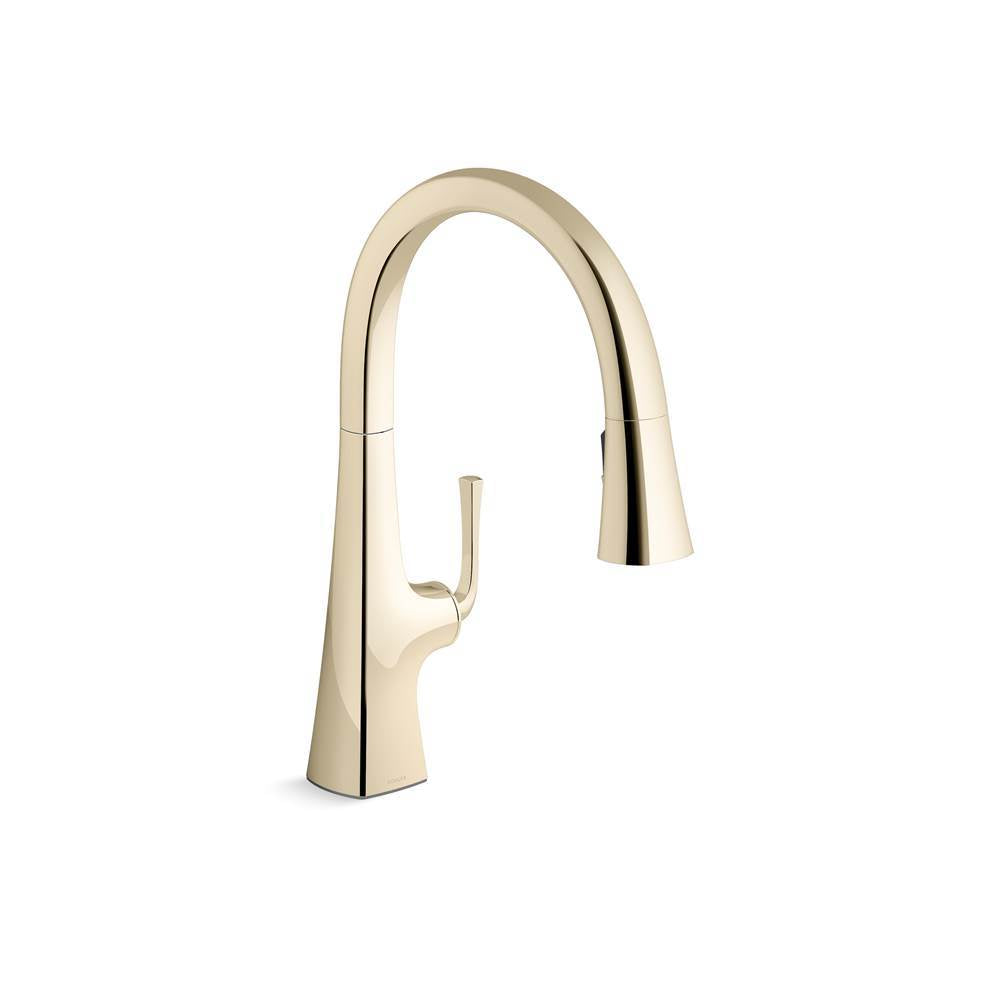 Graze Pull-down kitchen sink faucet with three-function sprayhead