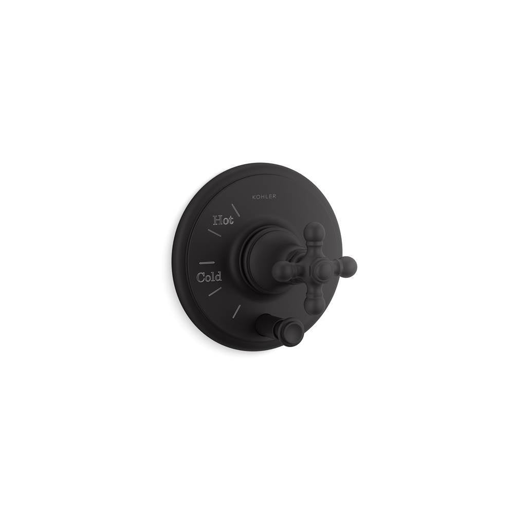 Artifacts Rite-Temp valve trim with push-button diverter and cross handle