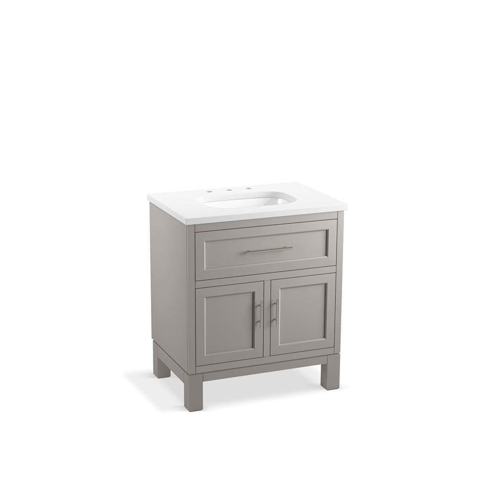Quo 30" bathroom vanity cabinet with sink and quartz top