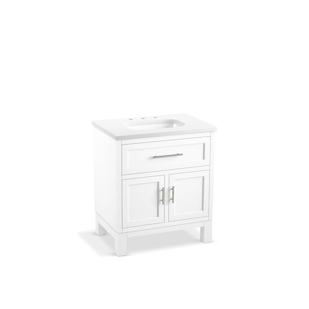 Quo 30" bathroom vanity cabinet with sink and quartz top