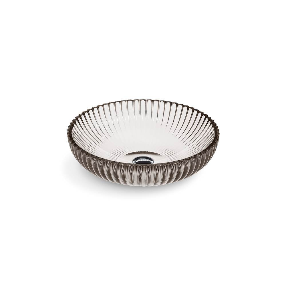 Salute 15" round vessel bathroom sink, no overflow