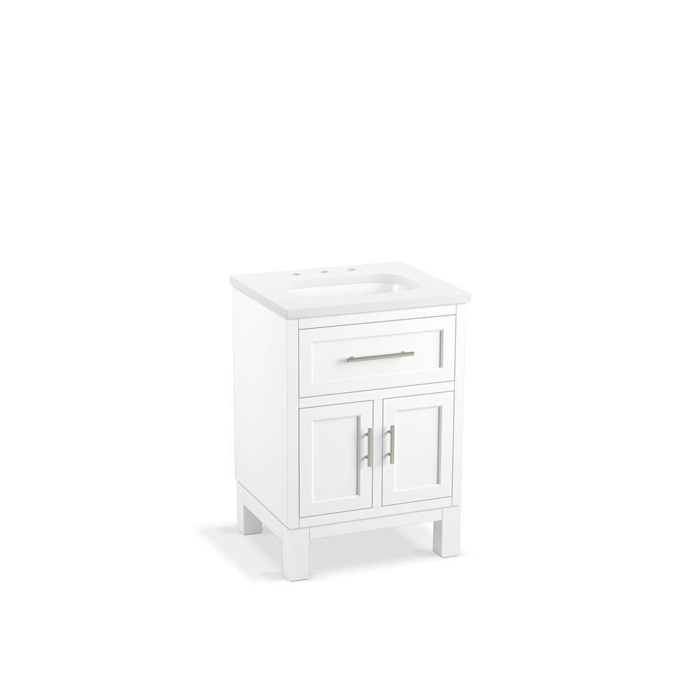 Quo 24" bathroom vanity cabinet with sink and quartz top