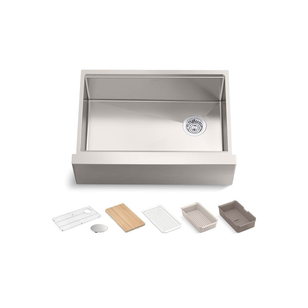 Strive 29-1/2" undermount single-bowl farmhouse workstation kitchen sink