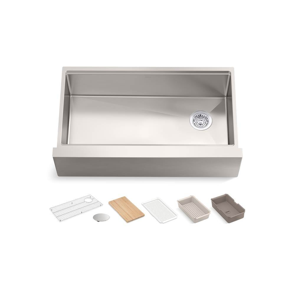 Strive 35-1/2" undermount single-bowl farmhouse workstation kitchen sink