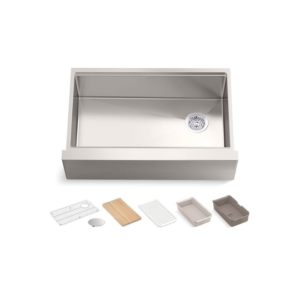 Strive 32-1/2" undermount single-bowl farmhouse workstation kitchen sink