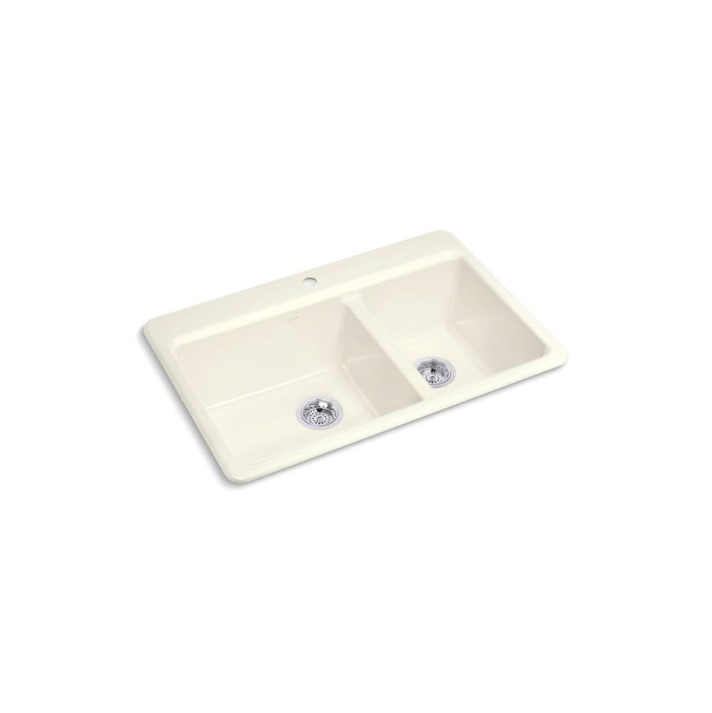 Riverby 33" top-mount double-bowl kitchen sink
