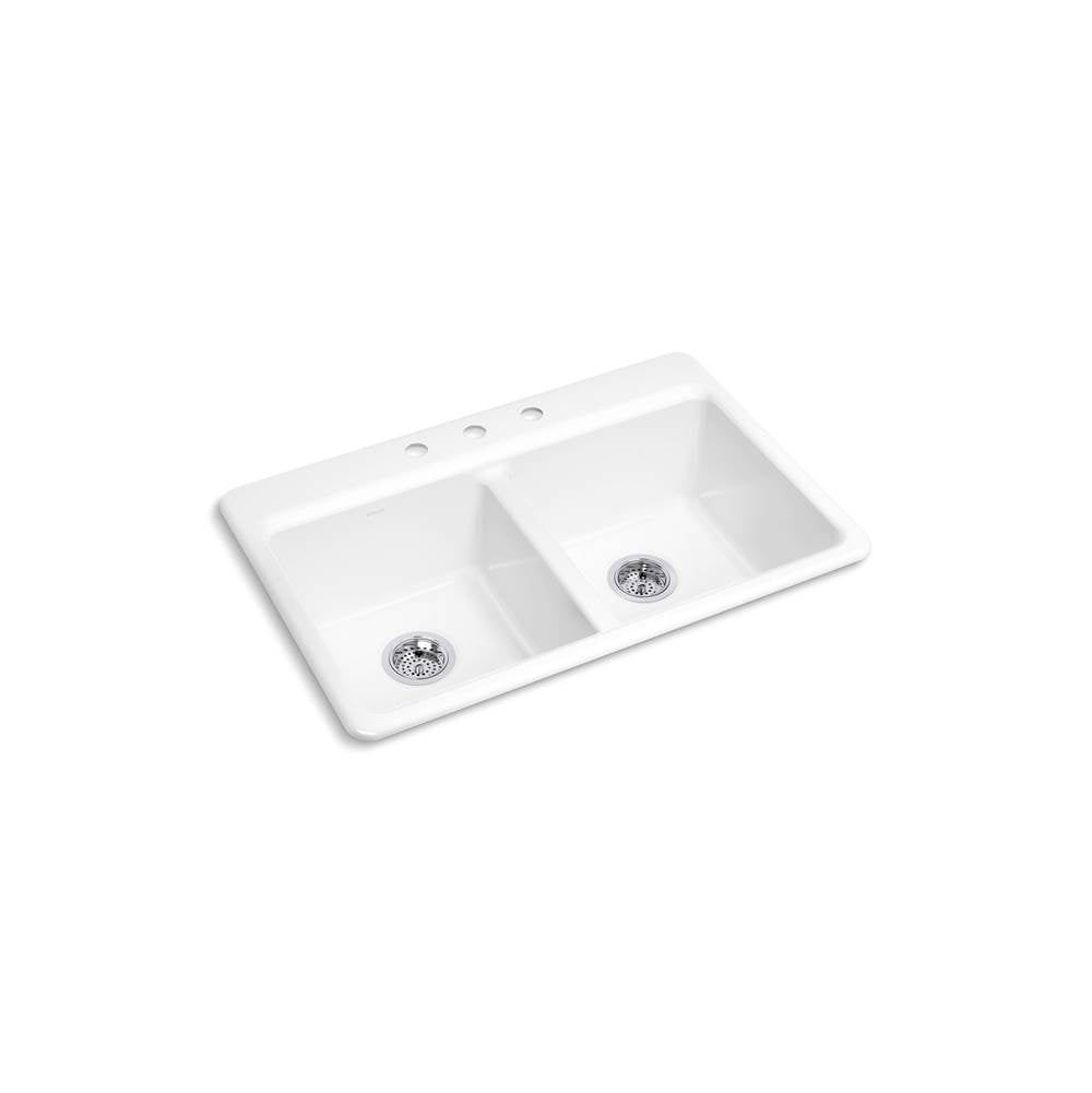 Riverby 33" top-mount double-bowl kitchen sink