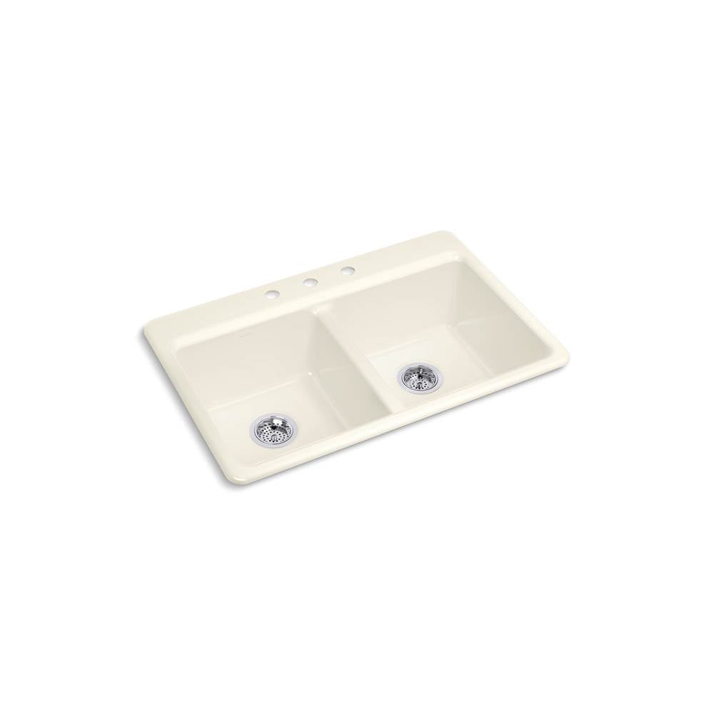 Riverby 33" top-mount double-bowl kitchen sink