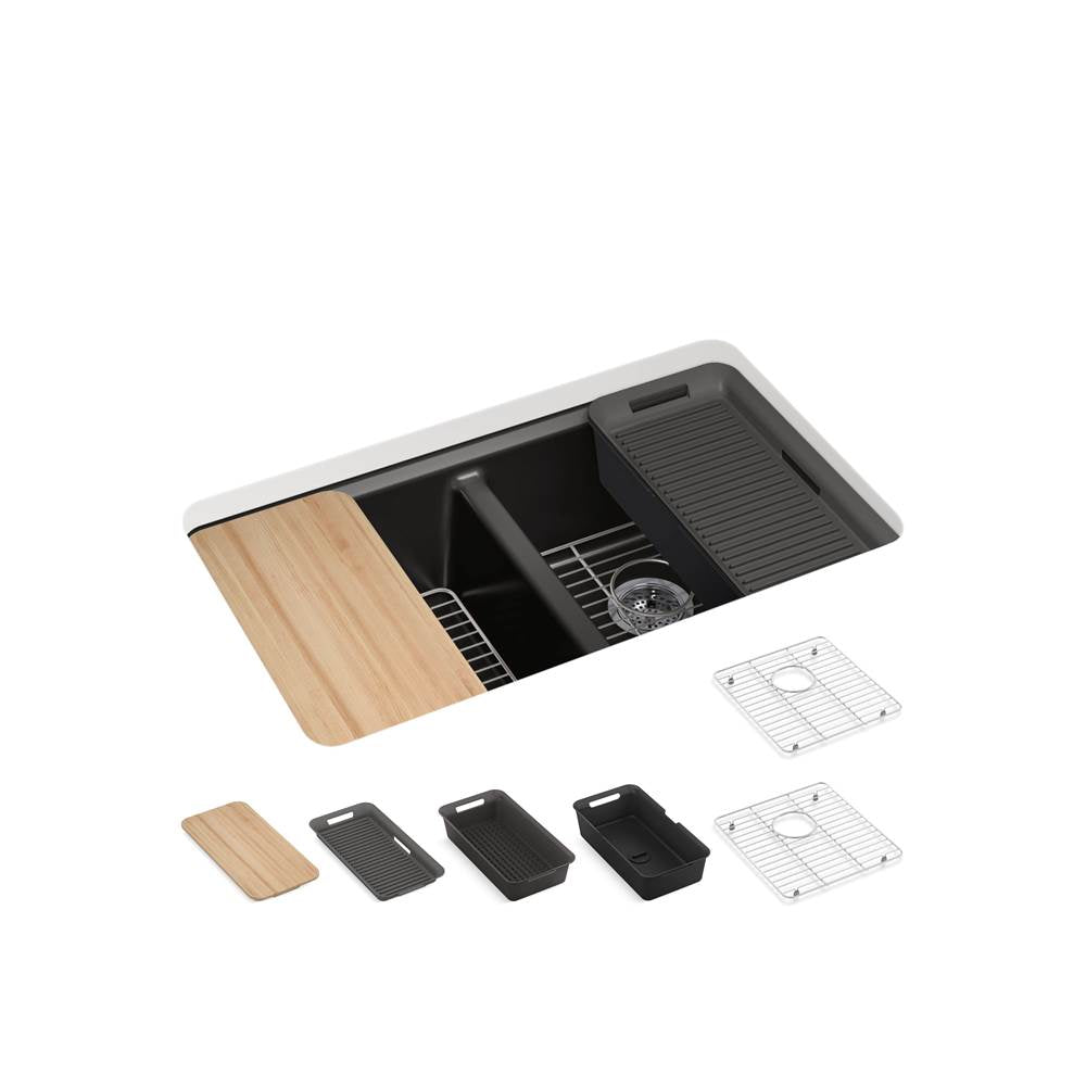 Riverby 33" undermount double-bowl workstation kitchen sink