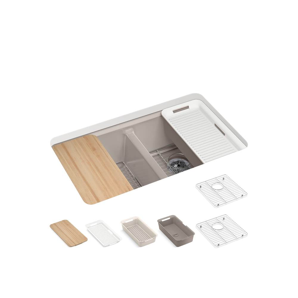 Riverby 33" undermount double-bowl workstation kitchen sink