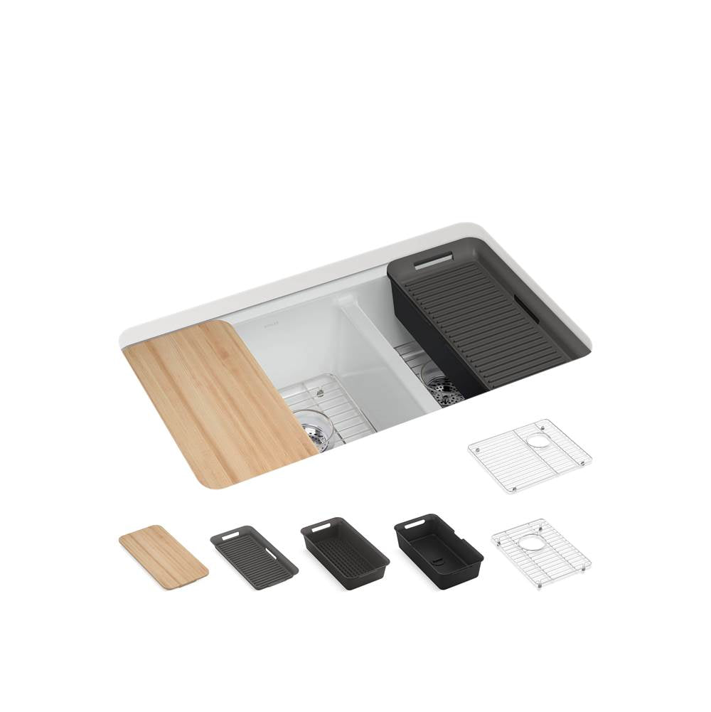 Riverby 33" undermount double-bowl workstation kitchen sink