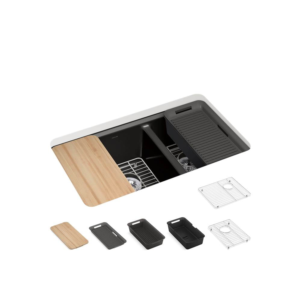 Riverby 33" undermount double-bowl workstation kitchen sink