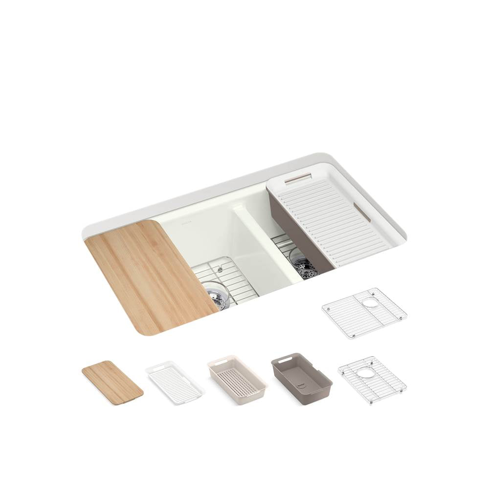 Riverby 33" undermount double-bowl workstation kitchen sink