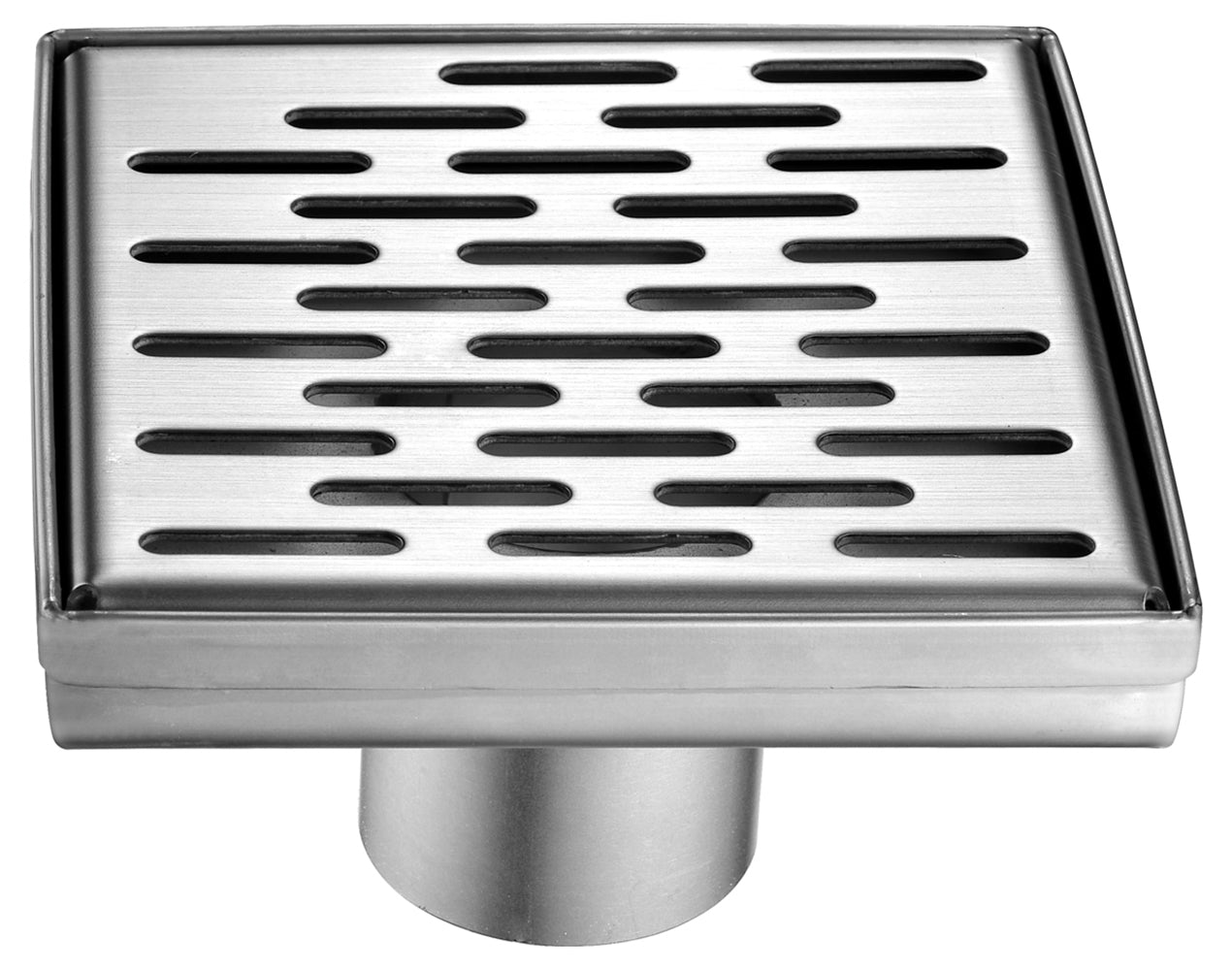 Modern Square Stainless Steel Shower Drain With Groove Holes