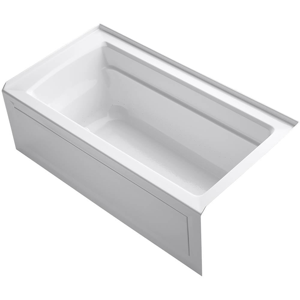Archer 60" x 32" alcove Heated BubbleMassage air bath with Bask heated surface, right drain
