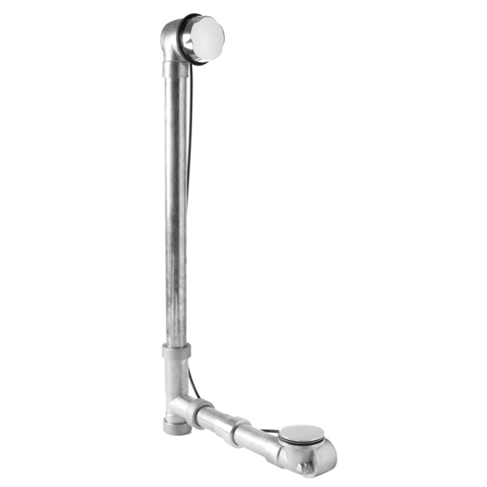 Brass Body Cable Operated Bath Waste and Overflow Drain with Rigid Overflow Neck for 22" Tub