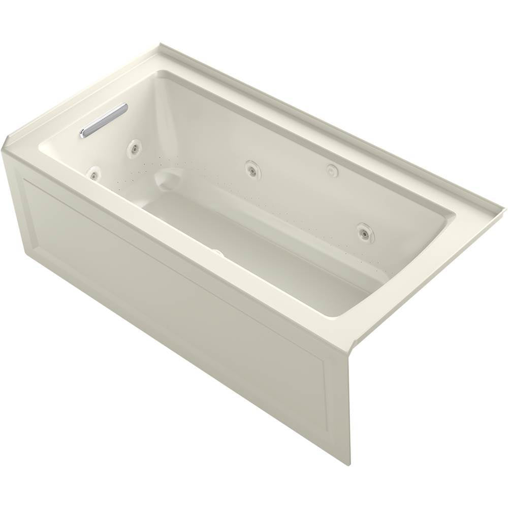 Archer 60" x 30" alcove Heated BubbleMassage air bath and whirlpool, left drain