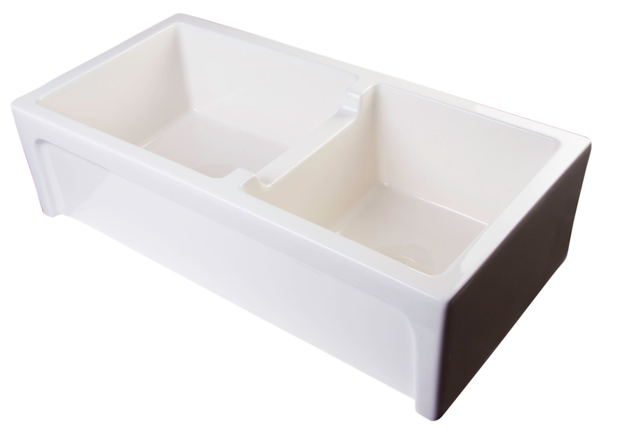 Apron Thick Wall Fireclay Double Bowl Farm Sink