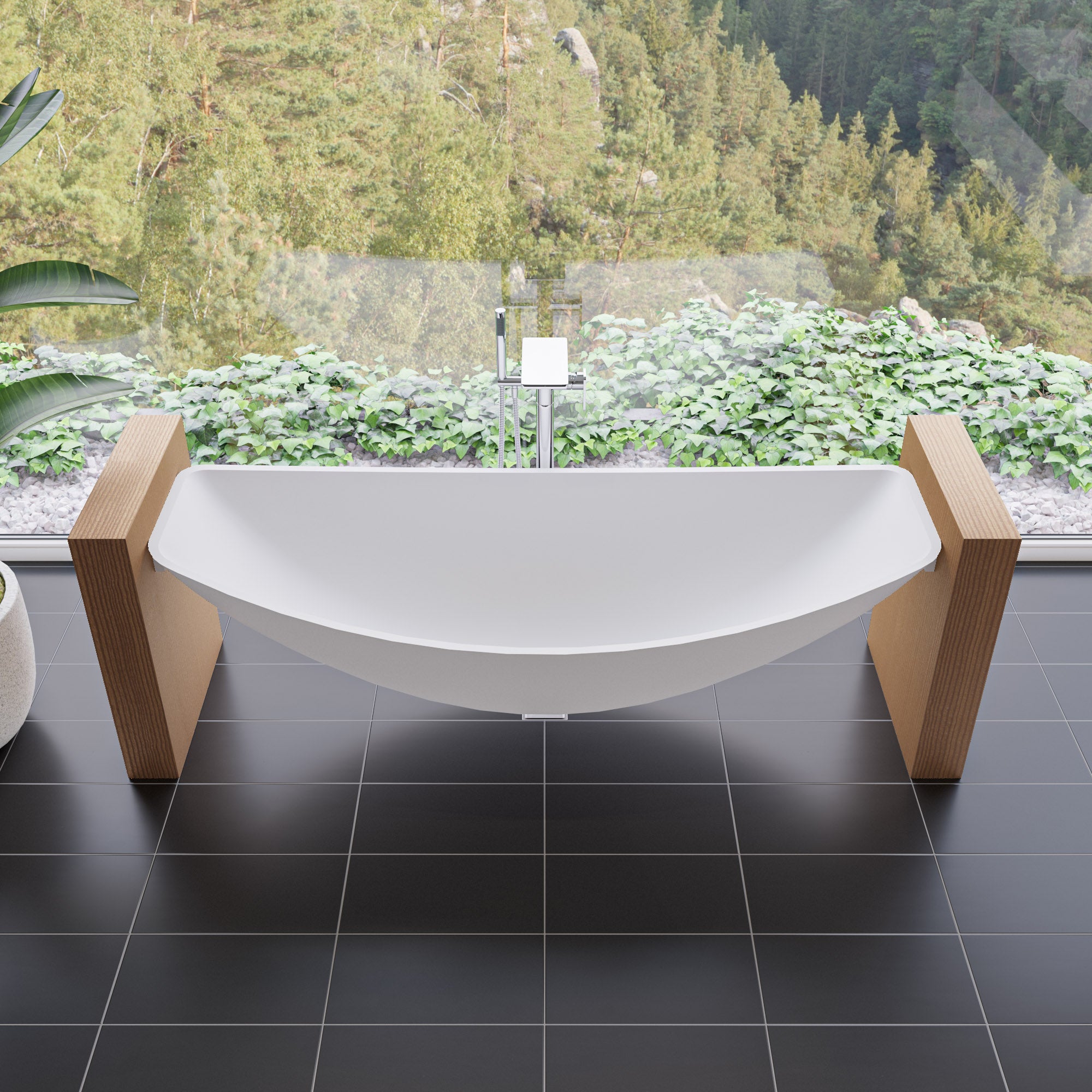 Acrylic Suspended Wall Mounted Hammock Bathtub