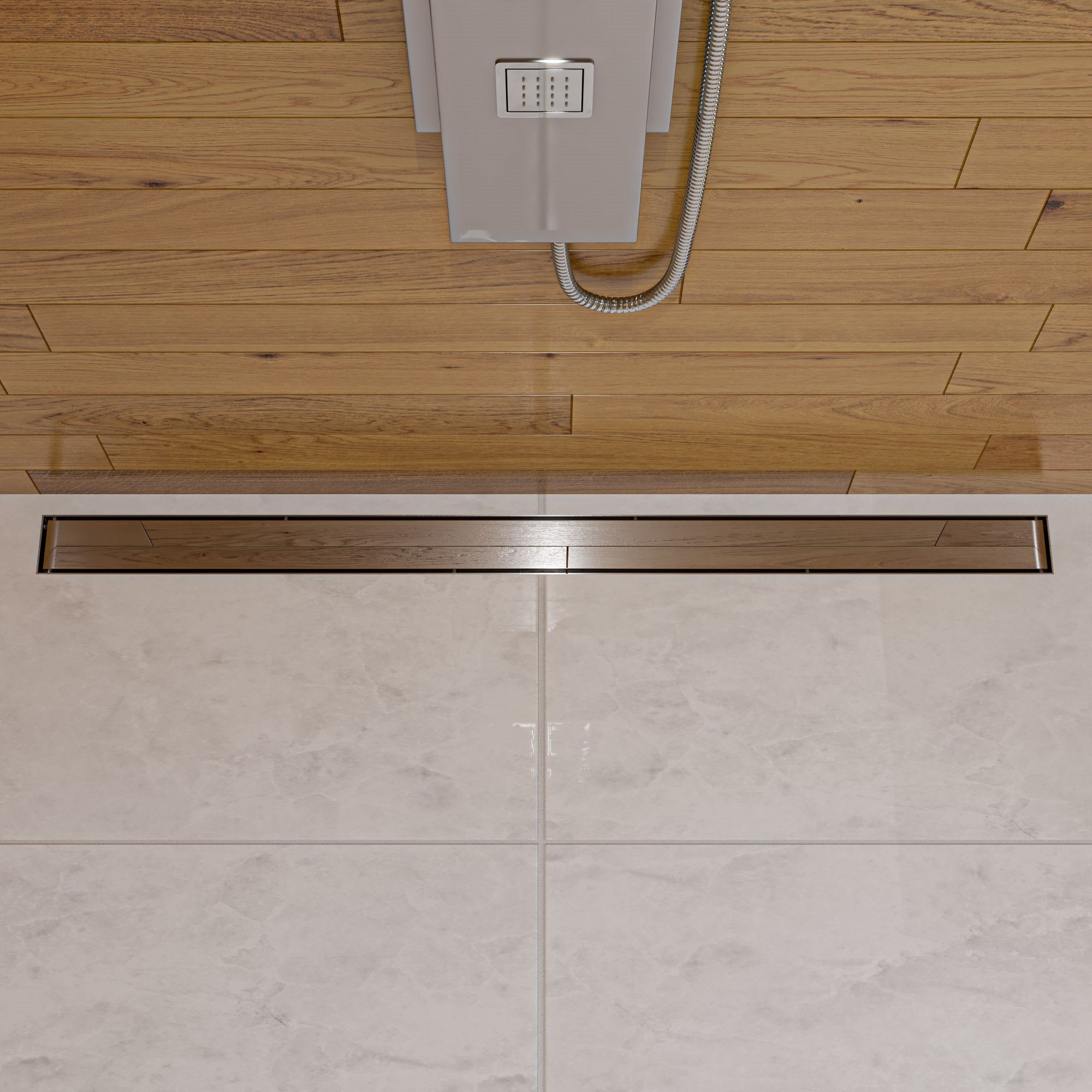 Steel Linear Shower Drain With Solid Cover
