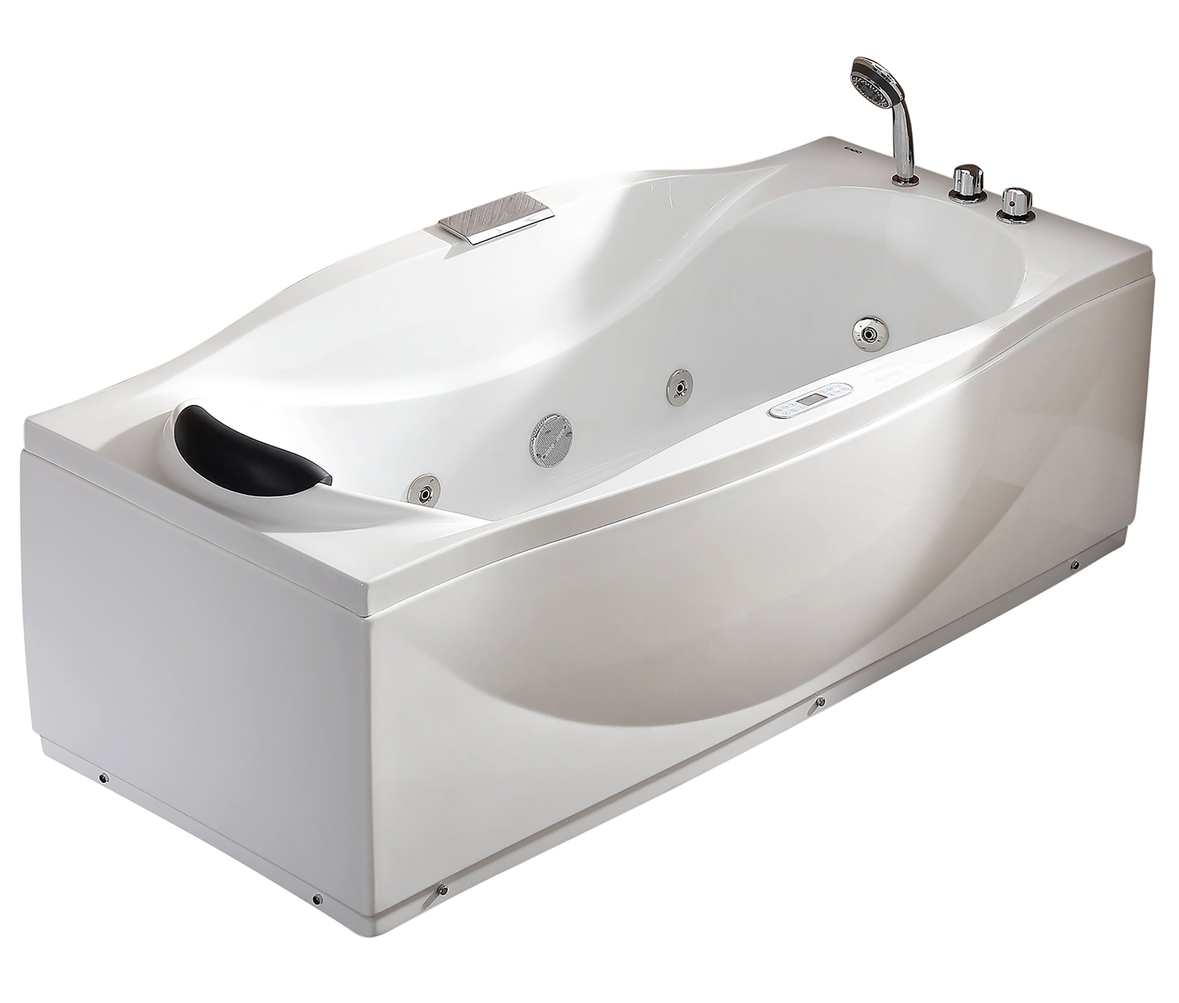 Drain Acrylic White Whirlpool Bathtub W Fixtures