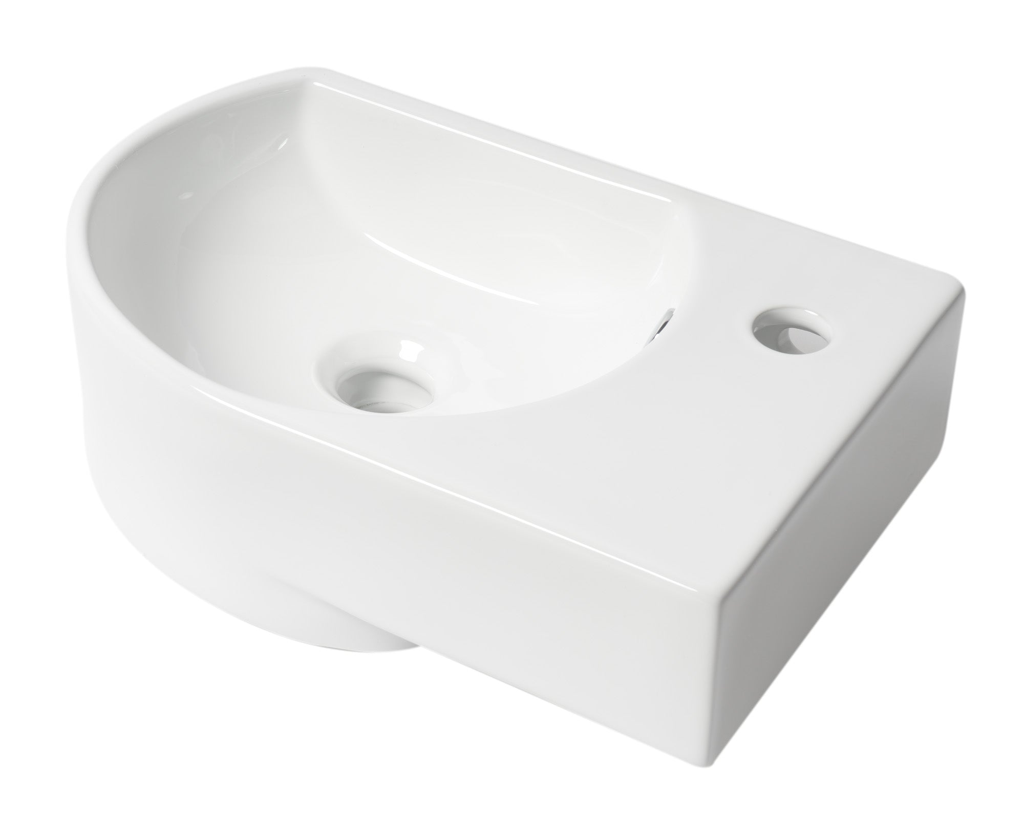 Wall Mounted Ceramic Sink With Faucet Hole