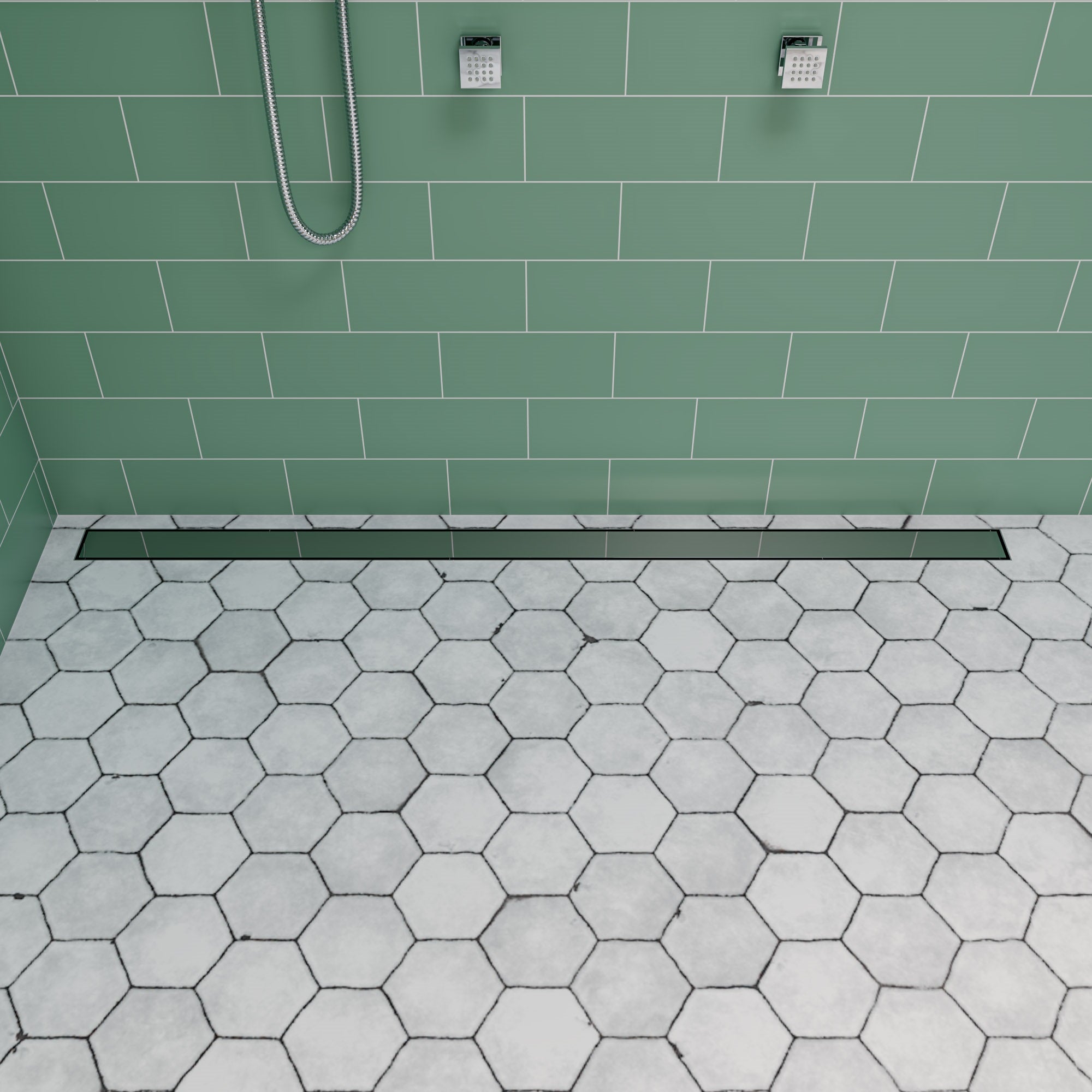 Steel Linear Shower Drain With Solid Cover