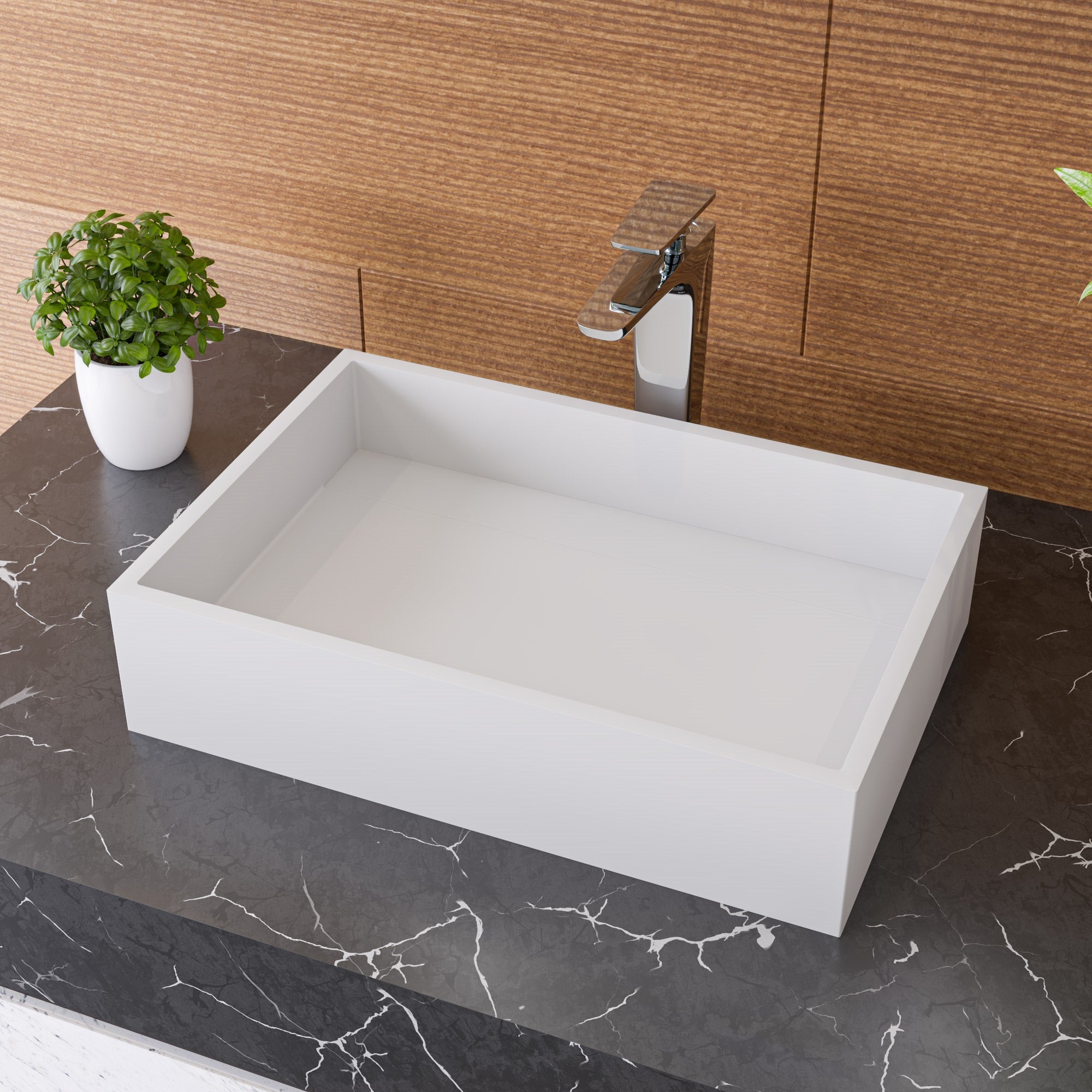 White Matte Solid Surface Resin Sink