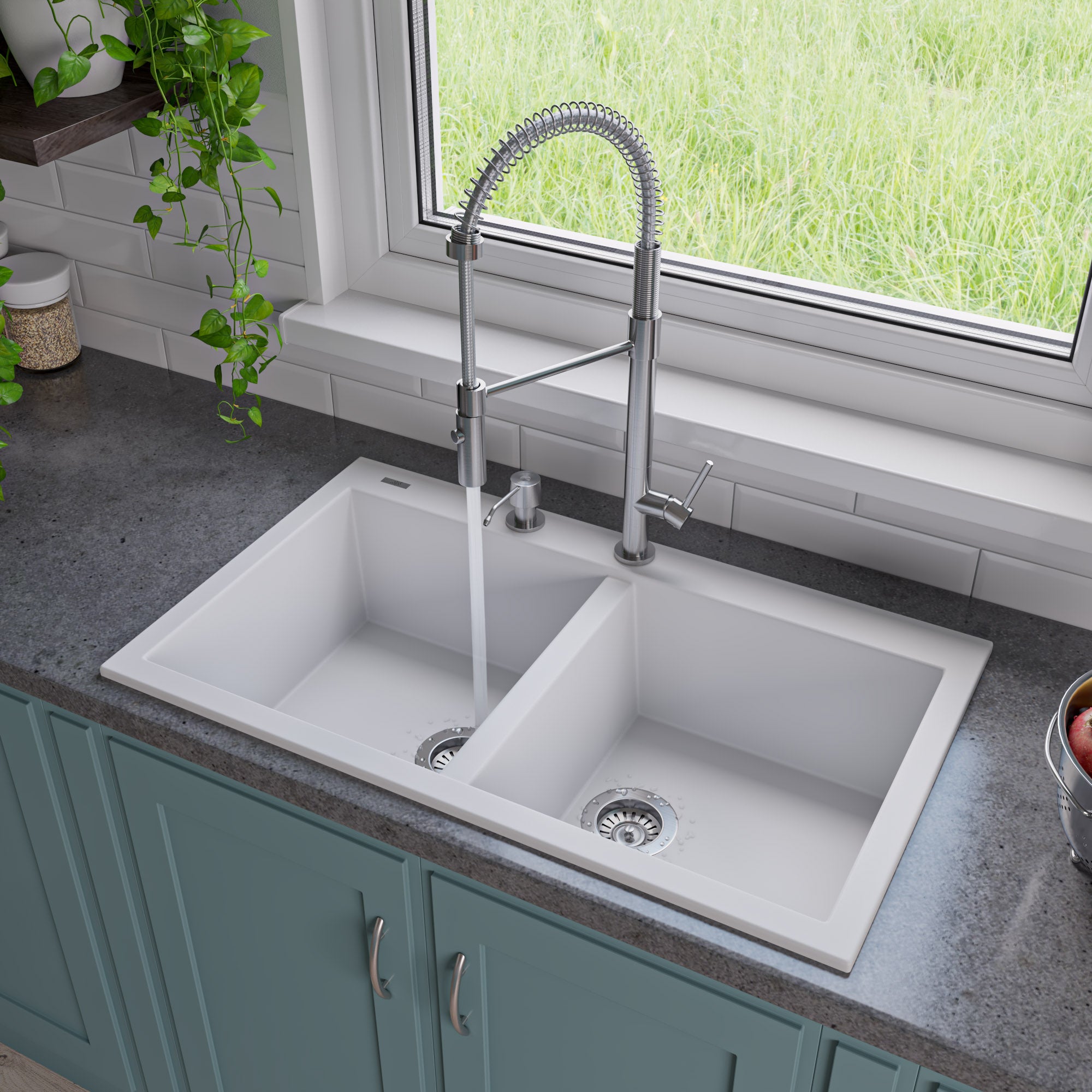 Double Bowl Granite Composite Kitchen Sink